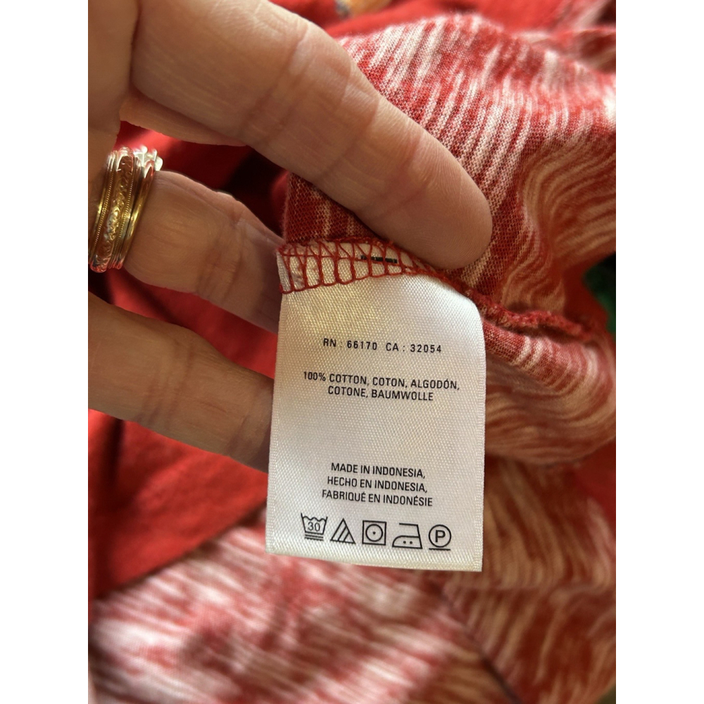 9-H15 Postmark Anthropologie Top Shirt Red Forest Fete Owl Scoop Neck Medium - Picture 7 of 7